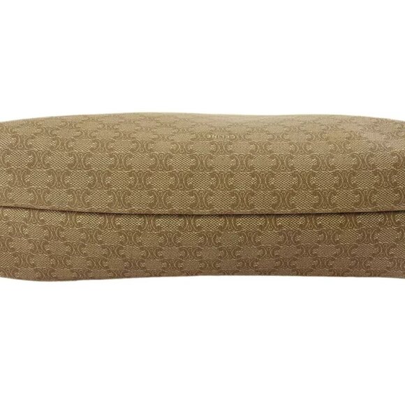 CELINE Clutch Bag Macadam Beige PVC ?~ Leather Authentic USED T19330 - Picture 5 of 9